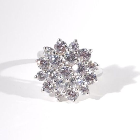 Simulated Diamond Ring J Francis SWAROVSKI Zirconia Size 7-1/4 - Picture 2 of 12